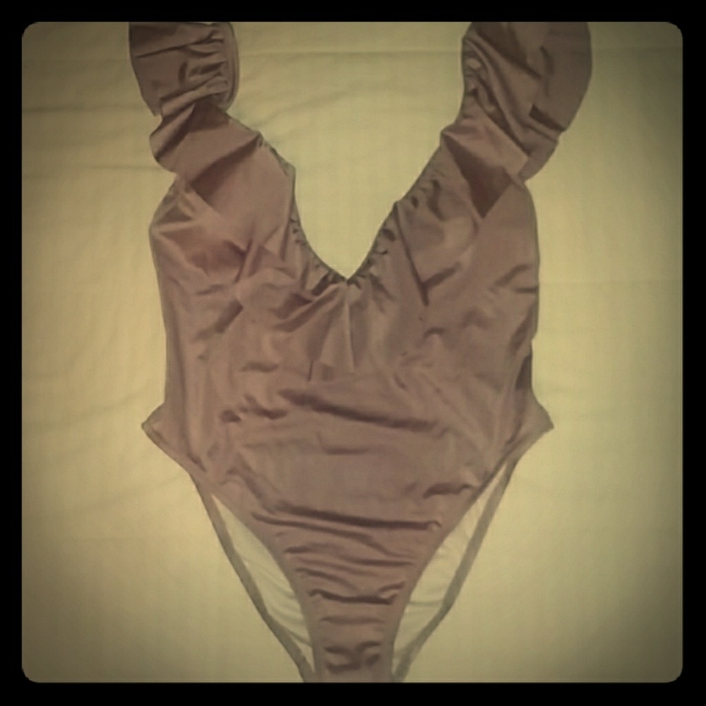 Victoria's Secret Pink Deep V Ruffle Swimsuit